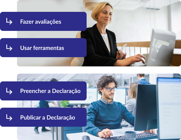 Mulher e jovem programador com computadores. 4 Tópicos resumo do texto